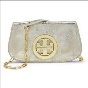 Tory Burch Reva Gold Crossbody Clutch